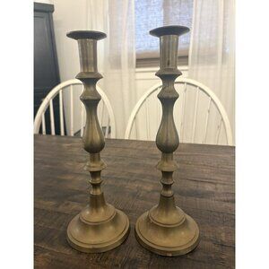 Vintage Brass Tapered Candlestick Candle Holder Pair Of 2